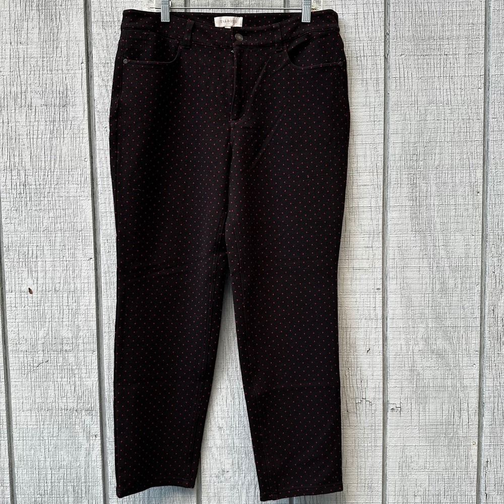 Talbots Women's Black Red Polka Dot Pants Size 12 Career Casual